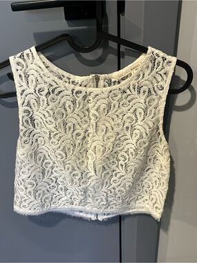 RACHEL Rachel Roy White Lace Crop Top